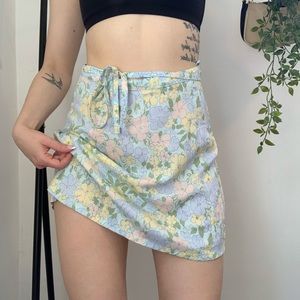 MOTEL ROCKS floral wrap skirt